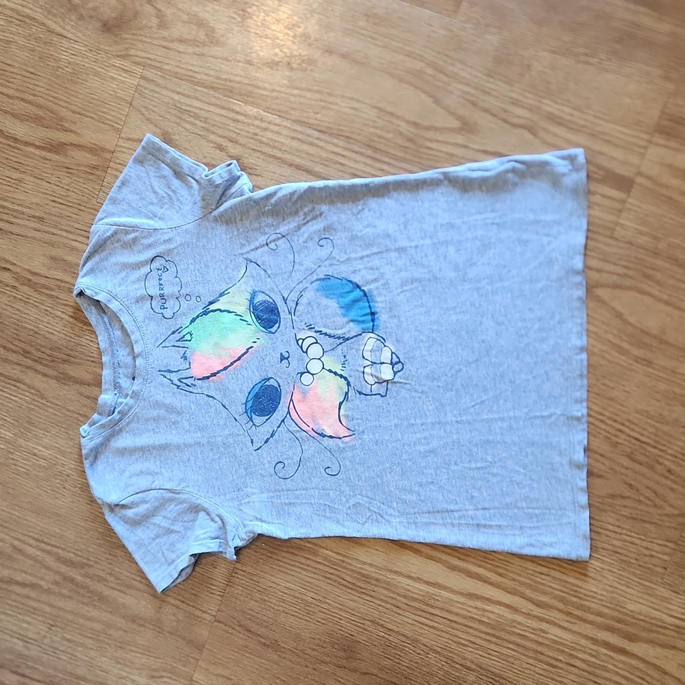 Girls watercolor cat tshirt